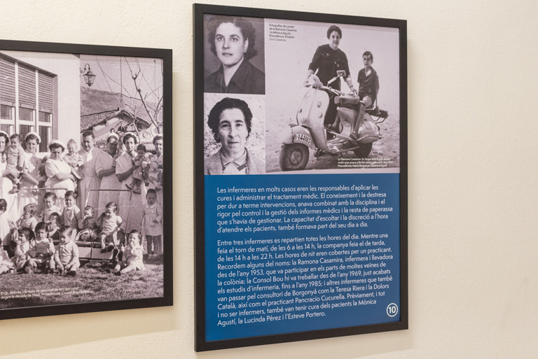 Textos dels Centre d’Interpretació i el consultori mèdic de la colònia de Borgonyà.