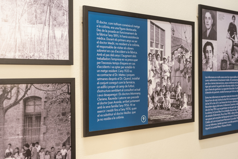 Textos dels Centre d’Interpretació i el consultori mèdic de la colònia de Borgonyà.